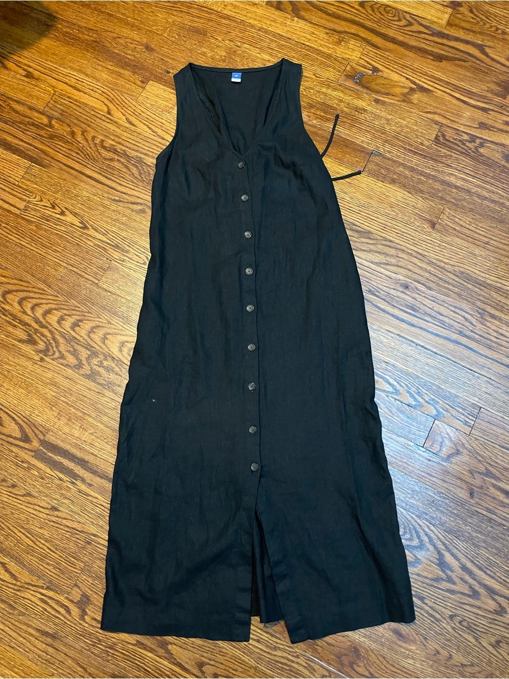 Old Navy Black Linen Midi Dress Size XS